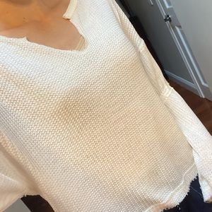 NWOT FREE PEOPLE WHITE OVERSIZED BLOUSE